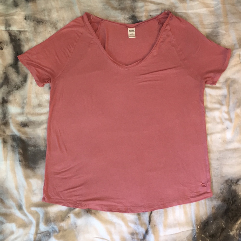 PINK V-Neck Sleepwear Tee Shirt